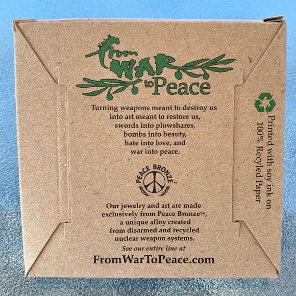 Silver-Dipped Bronze Seven Rings of Peace Necklace - Picture 2 of 2